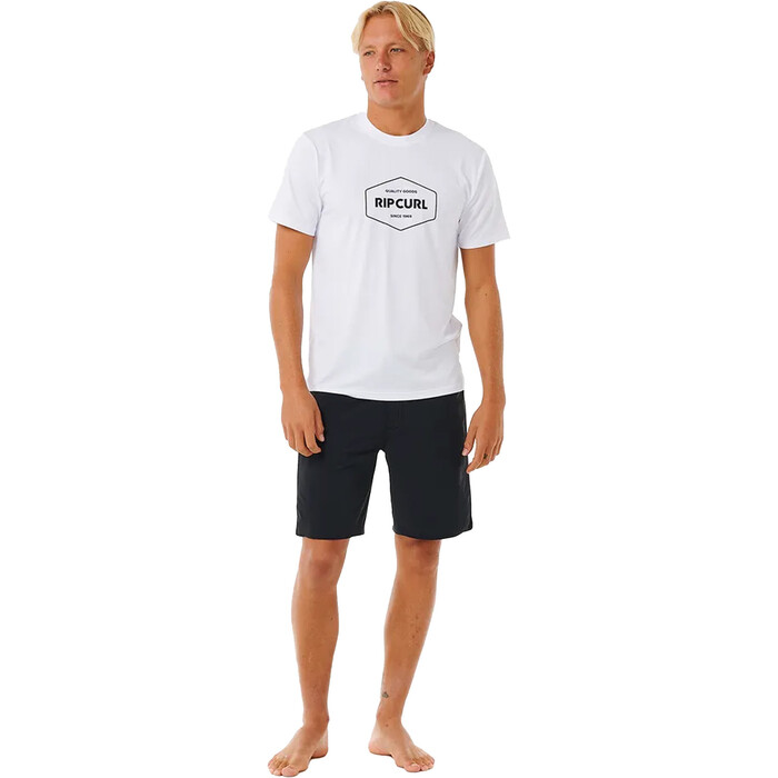 2024 Rip Curl Hombres Grapadora UPF Chaleco De Lycra De Manga Corta 14UMRV - White